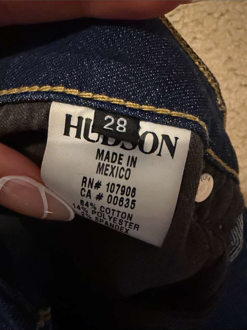 Hudson Jeans Dark Blue Distressed Boyfriend Jeans - Picture 3 of 4